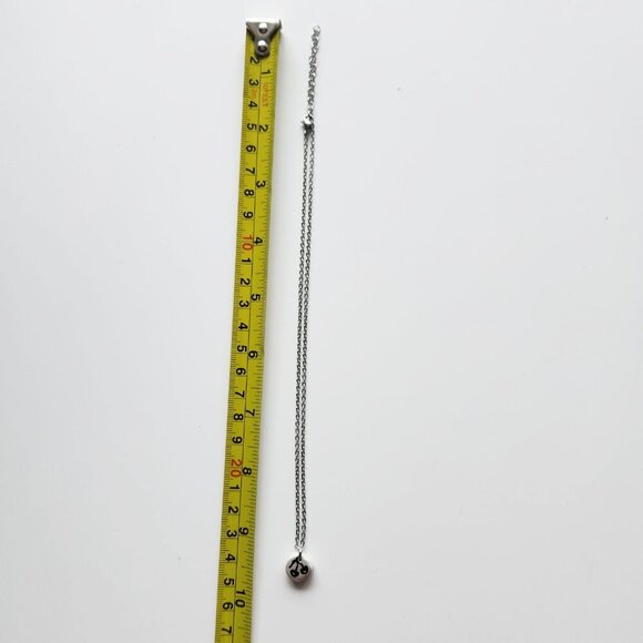 Dainty mini black cherry iridescent necklace with a small silver chain - Picture 3 of 10